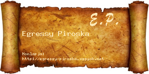 Egressy Piroska névjegykártya