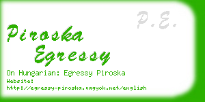 piroska egressy business card